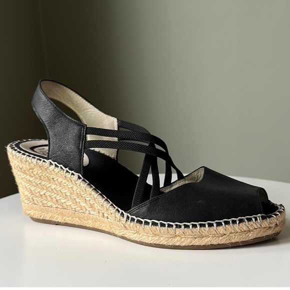 ABEO Delano Metatarsal Wedge Espadrille Sandals Leather Sling Back Open Toe *9N - Picture 1 of 13